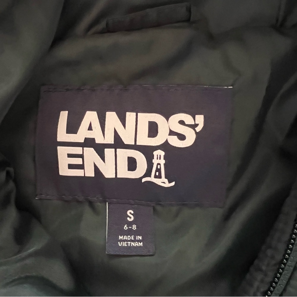 Lands End Ladies Quilted Hooded Jacket - Dark Teal - Picture 3 of 7